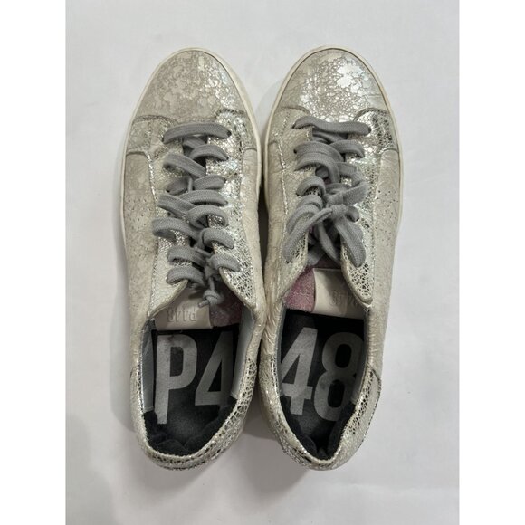 P448 Thea Platform Sneakers in Silver - Picture 4 of 9